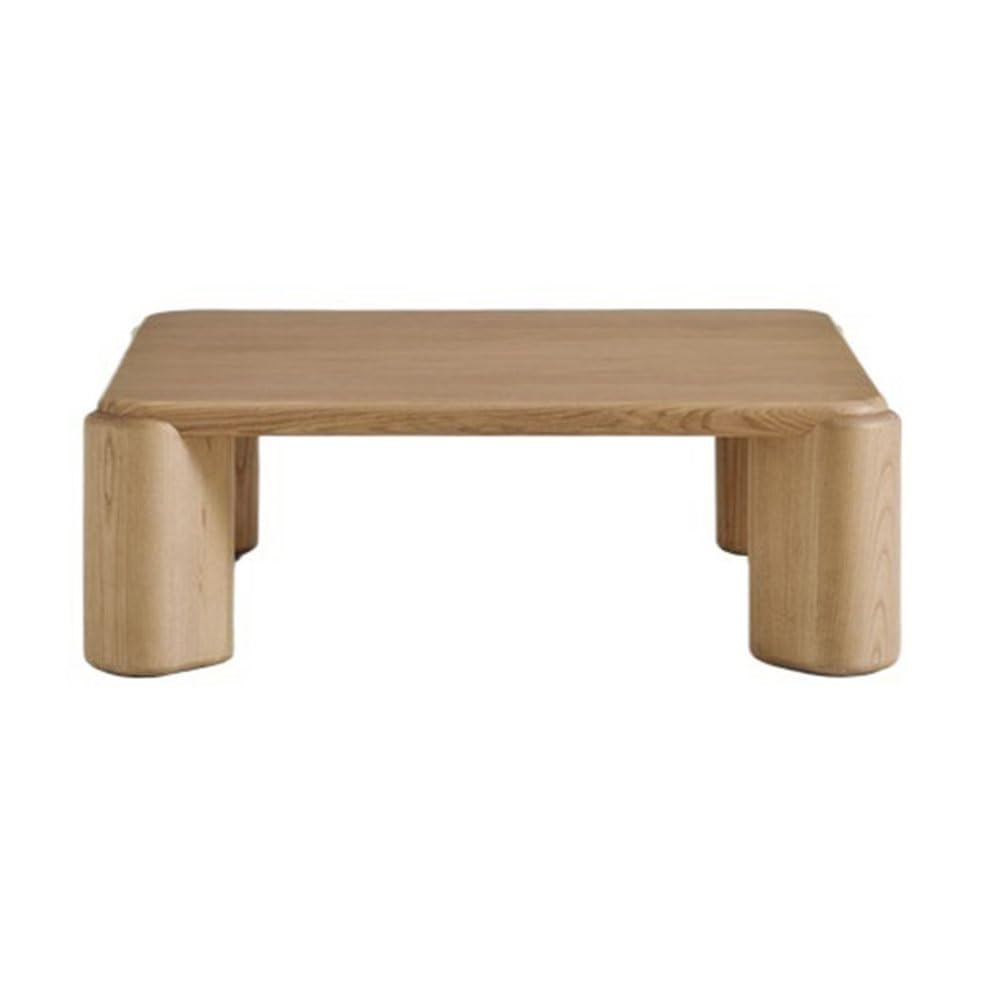 ZTHYSHOZ Side Table Low Profile Coffee Table Block Leg Design Square Warm Finish
