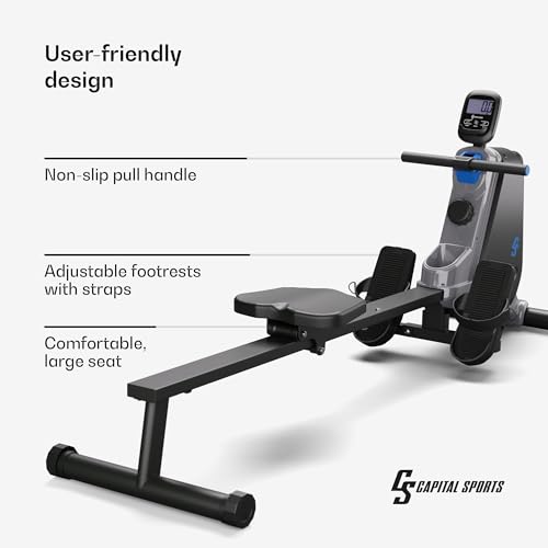 Capital Sports Magnetic Rowing Machines For Home Gym, Rowing Machine Foldable, Compact Rowing Machines for Home Gym Foldable, 16 Level Resistance Fitness Cardio Rower Folding, LCD Exercise Monitor - Image 6