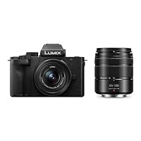 Panasonic Lumix DC-G100DWEGK Micro Four Thirds spiegellose Kamera, Lumix G Vario 12-32 mm F3.5-5.6 & 35-100mm F4-5.6 Objektive, 20,3 MP, 4K 30p/FHD 60 Video, Freiwinkel-Monitor, USB-C-Ladung, Schwarz – Ansicht 1