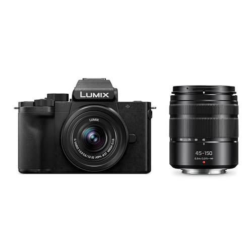 Panasonic Lumix G100D | Appareil Photo Hybride + Objectif 12-32mm + Objectif 45-150mm (Capteur 4/3 20.3MP, Vidéo 4K/ 30p, OZO Audio by Nokia, Mode Selfie...
