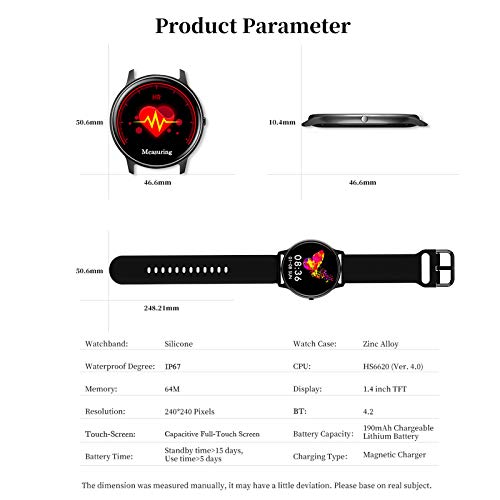 OWSOO LW02 pulseira inteligente relógio esportivo de 1,4 polegadas TFT tela BT4.2 rastreador de apti