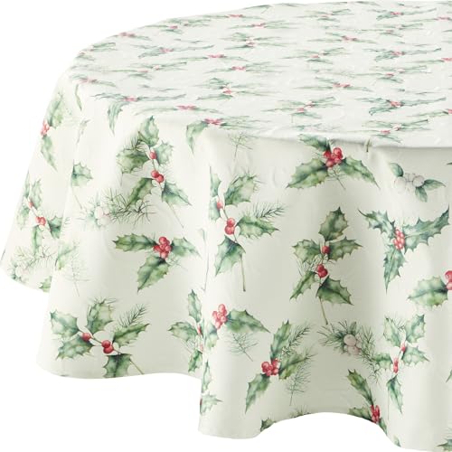 Erwin Müller Tischdecke bügelfrei grün-rot Größe rund: 170 cm Ø