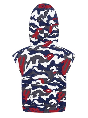 YiZYiF Kids Unisex Sleeveless Camouflage Hooded Top Front Pockets Sports Vest For Hiking Camping2