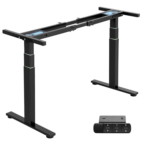 Image of TOPSKY Dual Motor 3-Stage Standing Desk Frame, Electric Height Adjustable Sit Stand Desk Legs for DIY Table Tops up to 80 inch x 31.5 inch, 300 lb Heavy Duty Capacity with Memory Controller, Black Frame Only