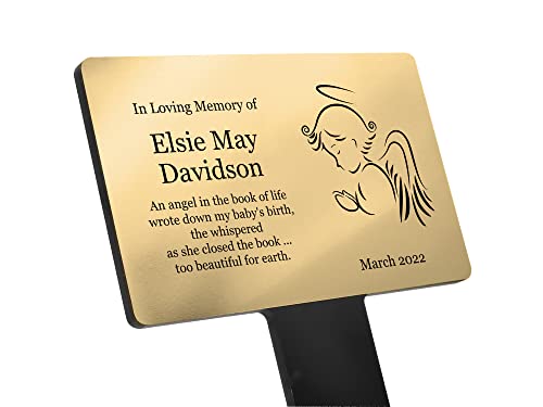 Personalised Baby Memorial Plaque Stake - Grave Marker, Outdoor, Garden, Waterproof, various design and colours (Photo Option)