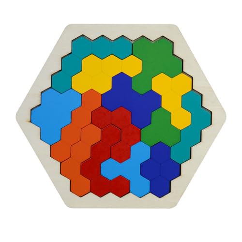 Hölzernes Sechseck-Puzzle Tangram Spielzeug Puzzle Montessori lernspielzeug für pädagogisches Geschenk