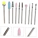 Ipetboom 10Pcs Tungsten Nail Drill Bits Set Polishing Head Nail Polishers Lightweight Design for Manicure Suitable for All Nail Types and Use