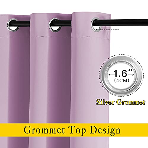 NICETOWN Room Darkening Patio Sliding Door Curtains 84 inch Length, Grommet Divider Thermal Insulated Curtain Drapes for French Door/Living Room (Lilac, W100 x L84, 1 Panel)