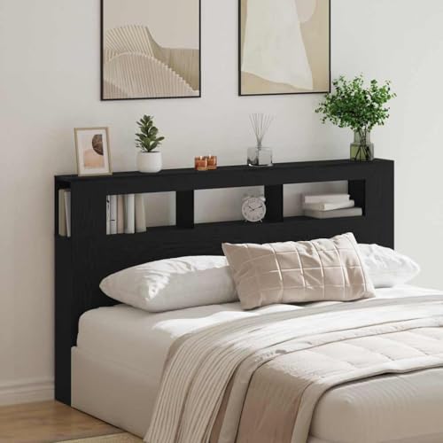 Festnight Tete de lit 180 cm Tete de lit LED Tête de lit 180 avec Rangement Têtes de lit pour Adulte Armoire de Tête de Lit Murale Meuble de Chambre à...