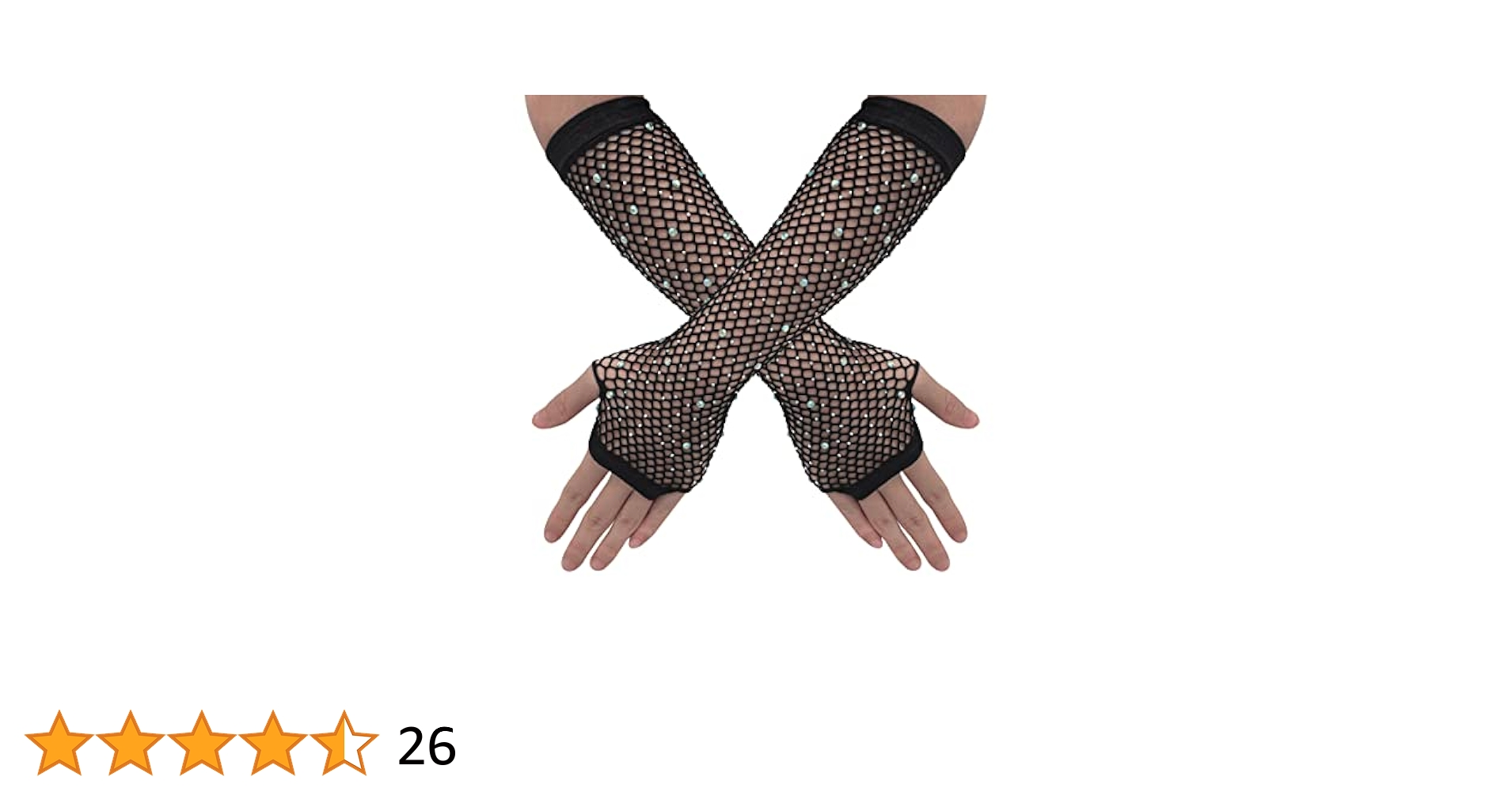 Amazon.com: KVZVK Rhinestone Fingerless Arm Fishnet Gloves