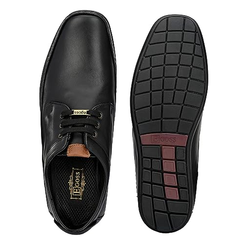 Image of egoss Derby Formal Shoes for Men | Genuine Leather | Stretch Fit | Comfortable & Stylish | Ideal for Office & Tusiness Wear - GS-247