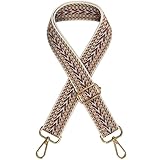 Duwi Bolso ancho y correa de monedero Jacquard tejido guitarra estilo multicolor correa de repuesto de lona ajustable bandolera correa, N, blanco, p1, Medium