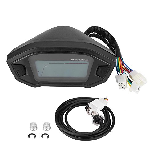 Velocímetro de Motocicleta Universal, 12 V Digital Colorido LCD Odómetro y Tacómetro con Sensor de Velocidad