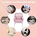 E-Motie Velvet Accent Chair, Modern Upholstered Single Sofa Side Living Room Chair, Comfy Barrel Reading Armchair with Metal Legs for Bedroom, Waiting Room, Office and Cafe, Pink