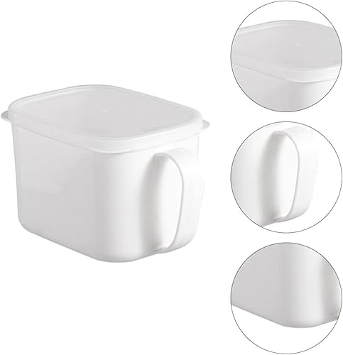 Miniatura 5 de Hemoton Contenedores de almacenamiento de plástico blanco para refrigerador con asa, contenedor de almacenamiento de alimentos, caja Bento,