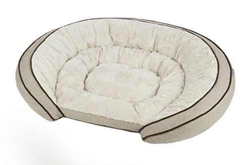 Sterling Premium Cooling Gel Memory Foam Pet Bed, Plush with Woven Linen,...