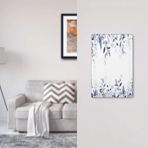 Decorative Switch Plate Covers Rustic Ink Blue Eucalyptus Leaves Sage leaf 1 Gang No Device Single Blank Outlet Covers Wall Plate Light Switch Cover Plate for Bedroom Home Decor