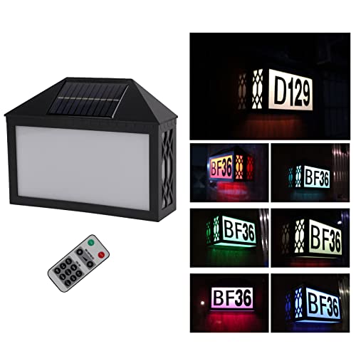 Numéro de maison solaire télécommandé avec éclairage LED multicolore - 7