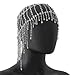 arzgul Ethnic Crystal Fringe Headpiece For Stage Performances Fashion Show Accessories Practical Lightweight Design(Silver)