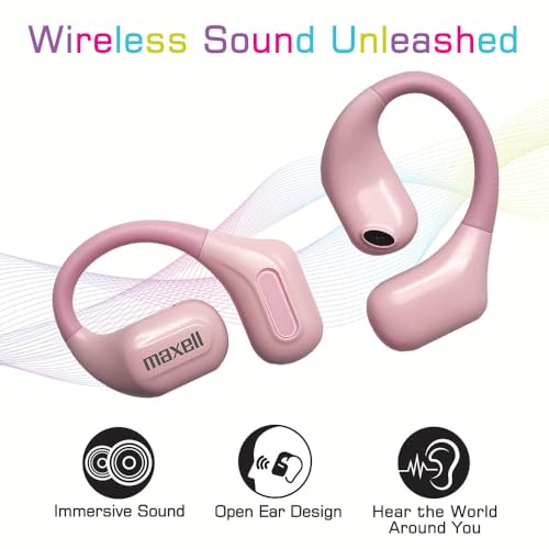 Image of Maxell OWS Pro, Bluetooth Open Earhooks, UP to 18 Hours Playtime with Case, Hear The World Around You, Immersive Sound, Vibrant Colors