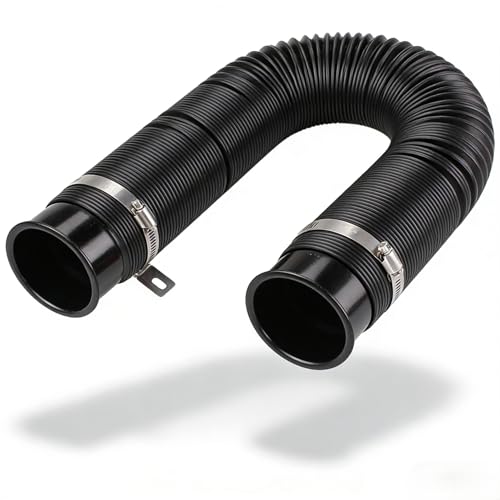CarBole Tuyau Admission Air 76mm Avec Pinces - Conduit Flexible Jusqu'à 1m Pour Voiture