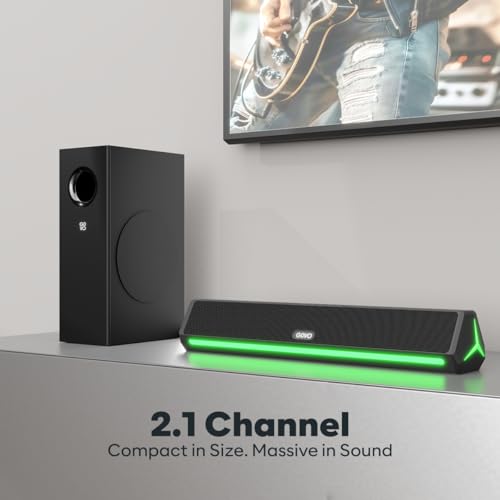 Image of GOVO GOSURROUND 600 | 90W Soundbar | 2.1 Channel Home Theatre | Deep Bass from 4 inch Subwoofer | BT v5.3, HDMI, AUX, USB Connectivity | 5 EQ Modes