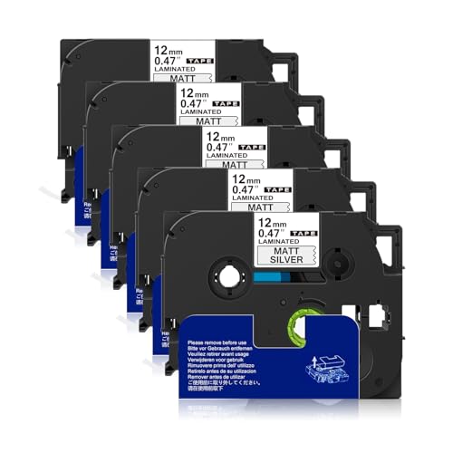 Sluxjet 互換 ピータッチ テープ 12mm幅 つや消し・銀地黒文字 TZe-M931 Tz-M931 テプラ ブラザー工業 ピータッチキューブ P-touch 汎用 テープカートリッジ 長さ8m Pタッチ 機種対応 PT-P710BT PT-250