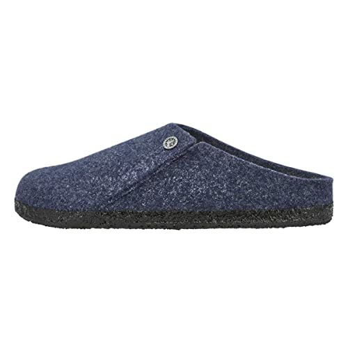Birkenstock Men's Zermatt Shearling Slippers, Dark Blue/Natural, 13 Medium US