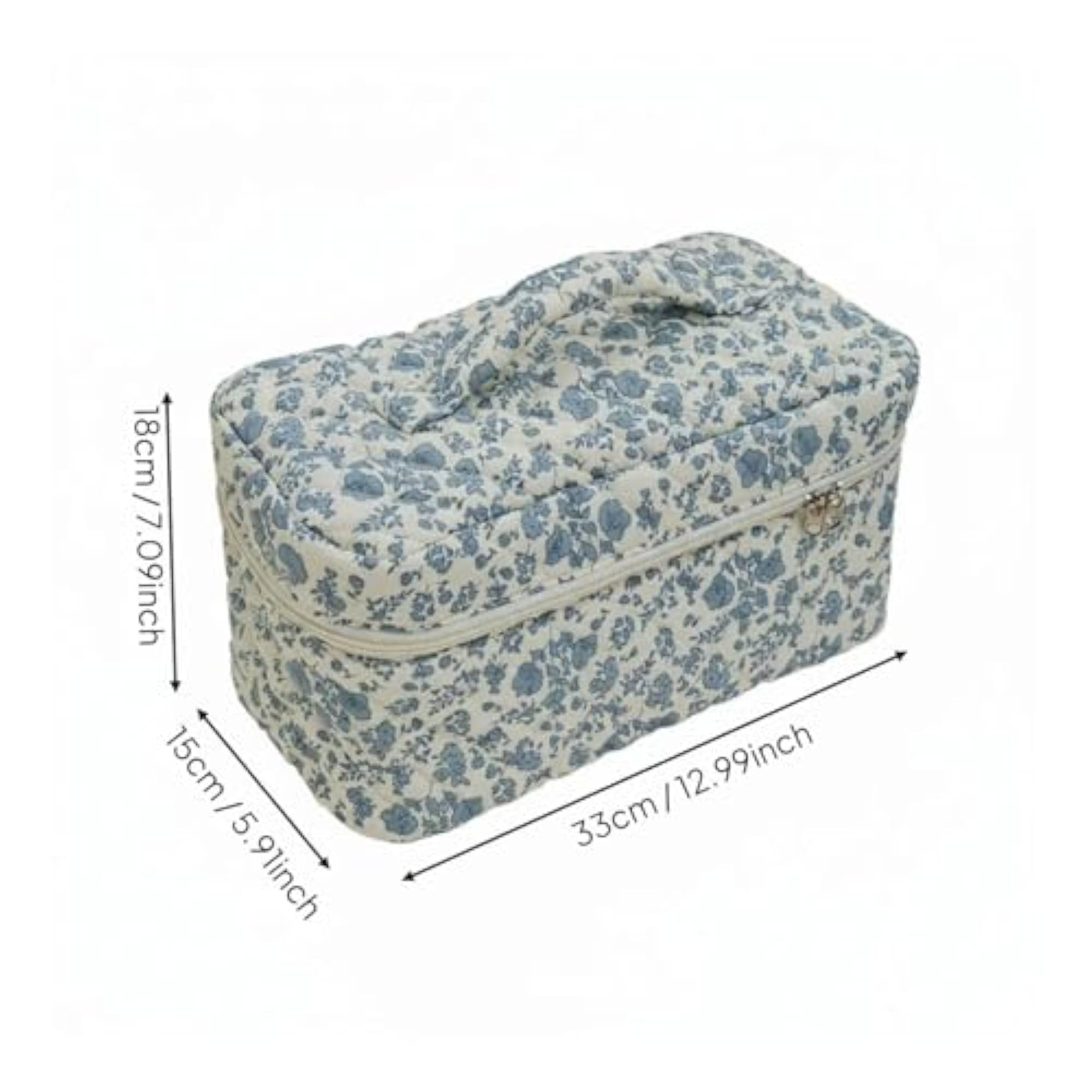Women's Structured Floral Travel Makeup Organizer with Compartments