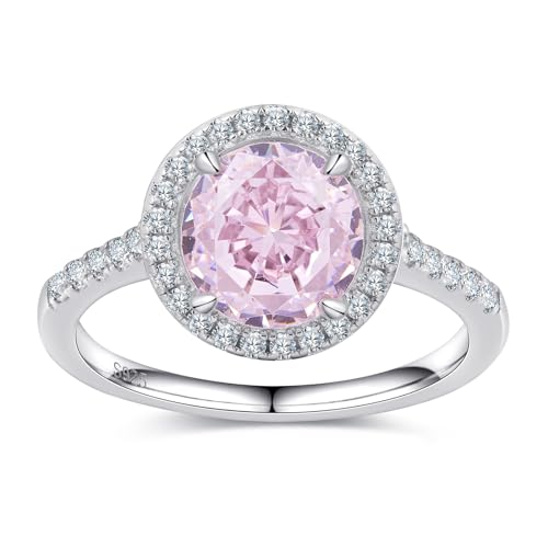 2CT Radiant Cut Engagement Rings for Women,Blue/Green/Pink/Yellow Color Gemstone High Carbon CZ Rings,Cubic Zirconia Promise Ring for Her 925 Sterling Silver with 18K White Gold Plated