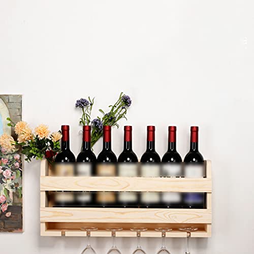 Soporte para botellas de vino de madera para pared 6 botellas miniatura 3