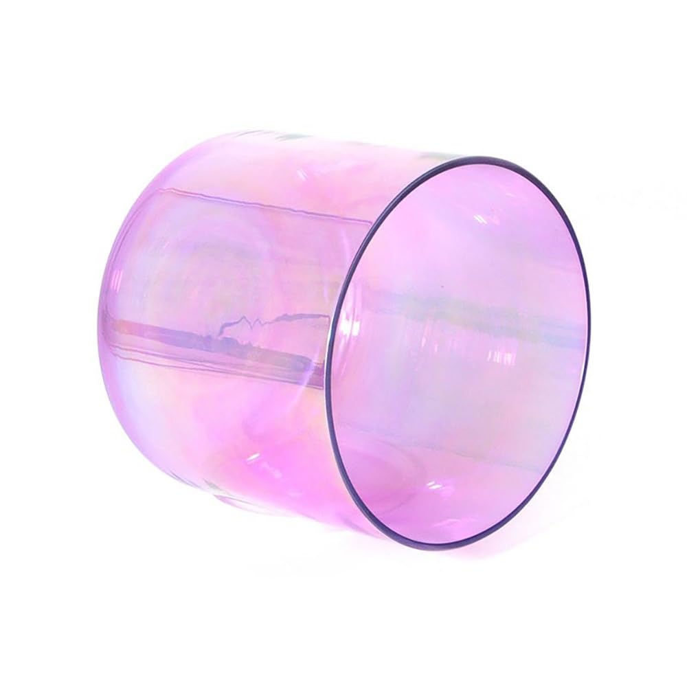 8 Zoll klare lila alchemistische Kristallschale Heilende Klangschale Chakra Geschenk für Meditation Yoga mit Acryl Schlagzeug und Dichtring (G Note)