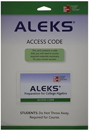 Aleks Prep Access Card 6 Weeks for College Algebra 0077265564 Book Cover