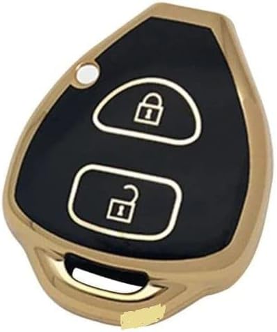 CLOUDSALE TPU Car Key Cover Compatible with Innova, Fortuner 2 Button Remote Key (Black)