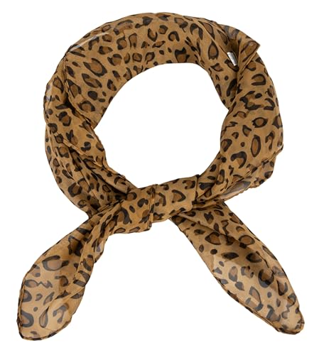 Women-Leopard-Print-Scarf Lightweight Chiffon Square Scarfs for Spring Summer Season