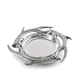 Arthur Court Antler Wine Coaster - Elegant Aluminum Drink Holder for Parties - 7 Diameter x 1 Inch Tall