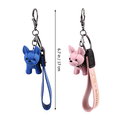 KESYOO 2 Pcs Porta-Chaves de Bulldog FrancÃªs Cartoon Kawaii Mini Fofo AdorÃ¡vel Chaveiro Bolsa de C