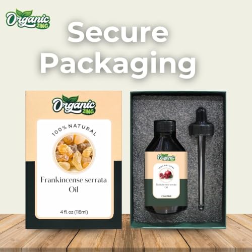 Image of Organic Zing Frankincense Serrata (Boswellia serrata) Oil | Pure & Natural Essential Oil for Skincare, Aroma and Diffusers - 118ml /3.99fl oz