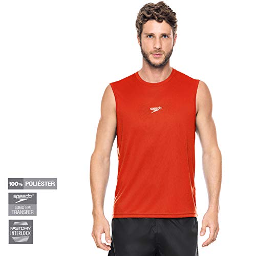 Speedo Camiseta Sem Manga Interlock Masculino Vermelho G