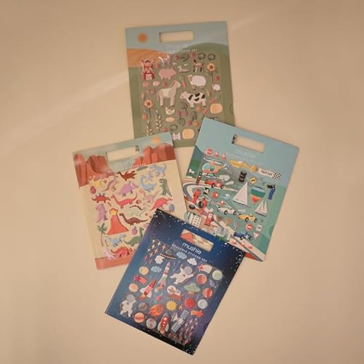 mushie Reusable Sticker Book Set (Farm) | 100+ Removable Puffy Stickers | Arts & Crafts Activity for Kids | Ages 3+