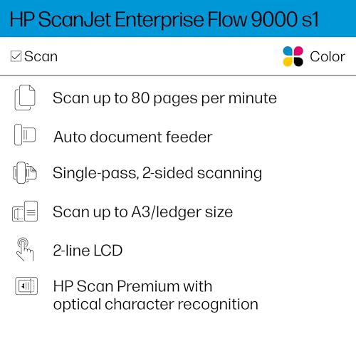 hp scanjet enterprise flow 9000 s1 fast 2-sided scanner with auto document feeder best for office 8q4w0a
