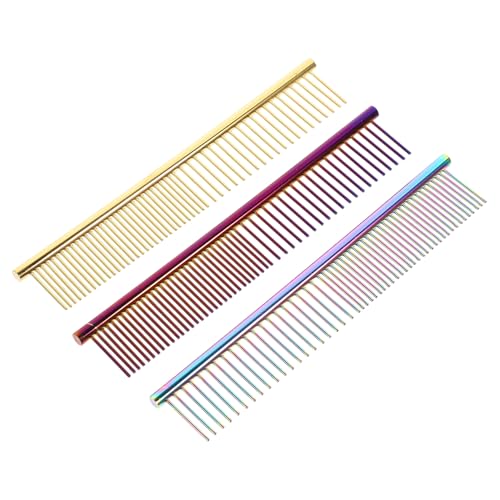 VICASKY 3pcs Wear Resistant Pet Comb for Daily Grooming Ergonomic Design Compact Dog and Cat Hair Comb Effortlessly Removes Tangles and Loose Hair Pet Supply