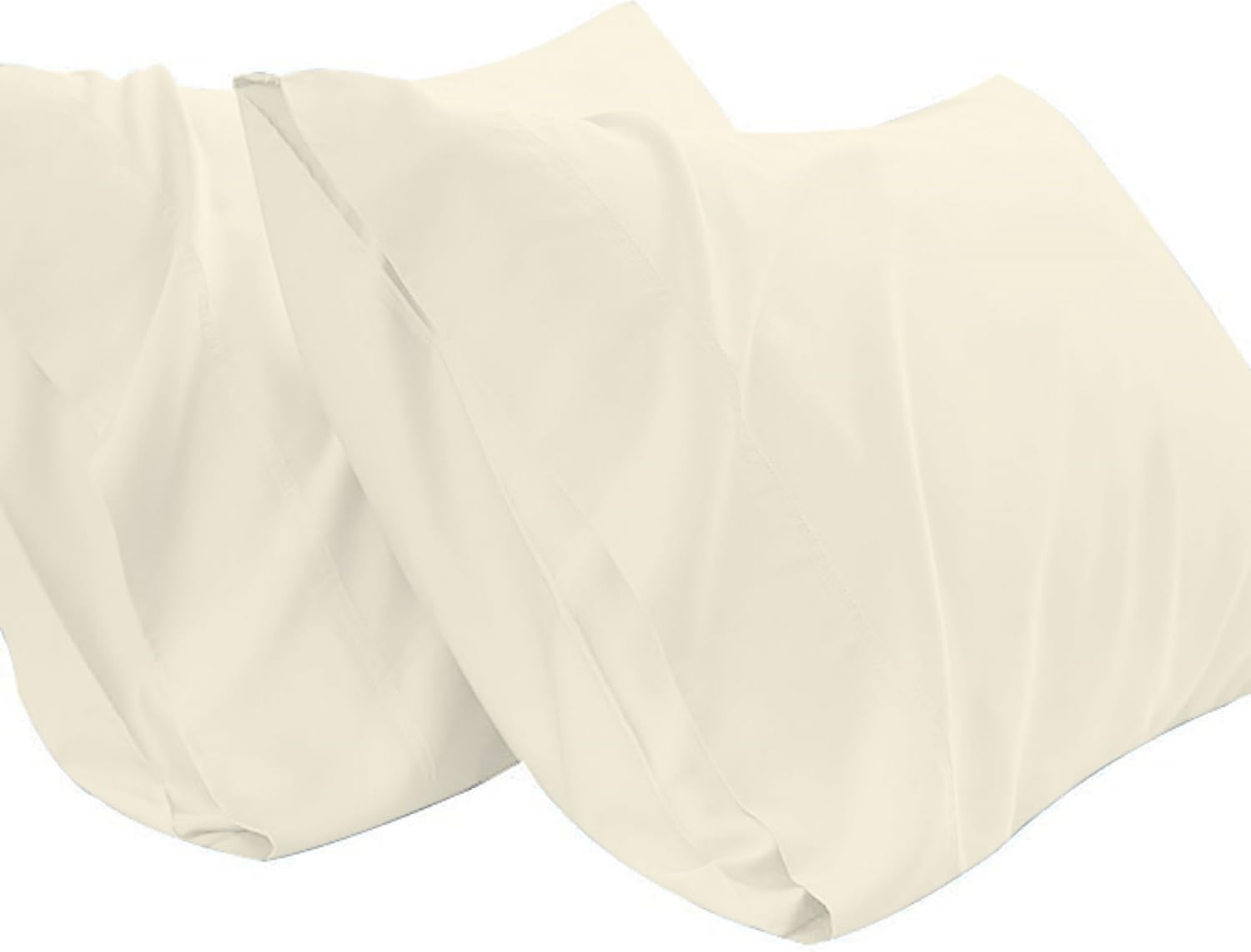 Egyptian Cotton 750 Thread Count Softest Long Staple Hotel Quality Pillow Covers Set of 2 (Ivory, King Size- 20 X 36 Inches)(750.0)