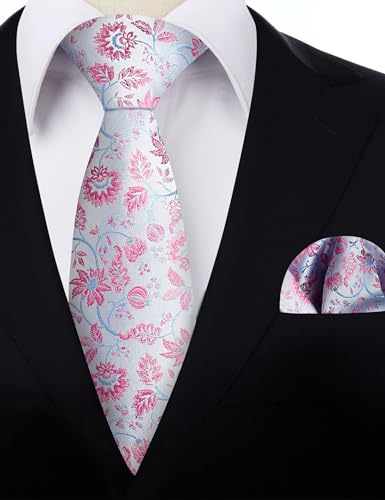 Image of Alizeal Mens 3.15inches Leaf Flower Pattern Tie Set
