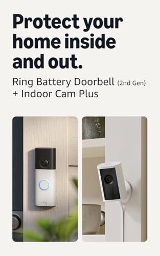 Ring Battery Doorbell (newest model), Speckled White with Indoor ...