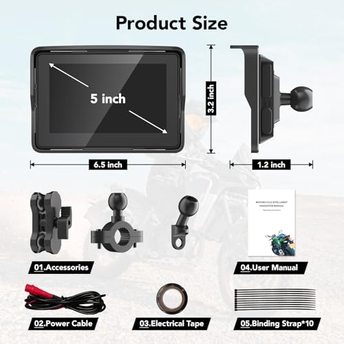 Image of YCV 5 Inch Wireless Motorcycle Carplay Screen & Android Auto