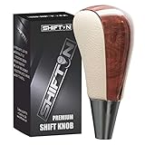 SHIFTIN Leather Wood Gear Shift Knob for Toyota Avalon Yaris 4Runner Land Cruiser Sienna Camry Solara Tacoma and Lexus ES300 ES330 GS300 GS400 GS430 SC300 SC400 (Tan Beige Leather/Walnut Wood)