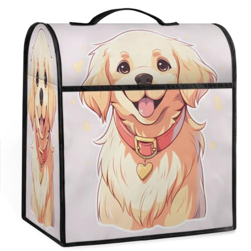 Coffee Maker Cover Cute Dog Pattern Kitchen Appliance Covers Small Appliance Covers Blender Cover Juicer Cover Dust Covers for Kitchen Appliances with Top Handle and Pockets,Washable,C186
