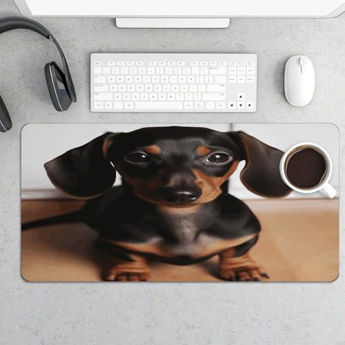 Cute Wiener Sausage Dog Desk Pad Large 12" X 24" miniatura 5