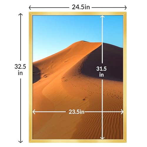 Image of LaVie Home 24x32 Picture Frame for Wall Display, 24x32 Gold Picture Frame with HD Plexiglas, 24 x 32 Poster Frame 1 Pack, Display Frame for Vertical or Horizontal, Classic Collection